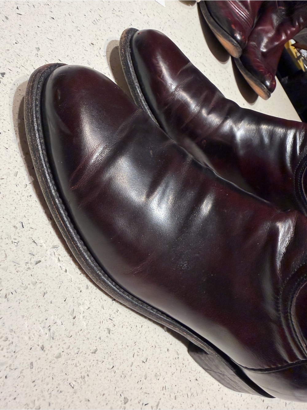 Lucchese black cherry Dark Burgundy Leather Cowboy Boots - Picture 4 of 9